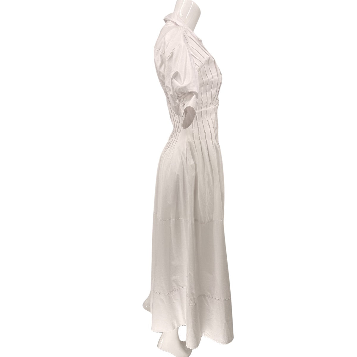 Cinq à Sept Monty Button Front Pleated Midi Shirt Dress