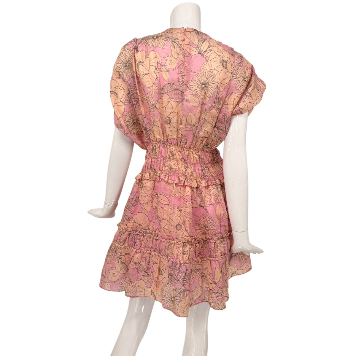 Alexis Linen Blend Ruth Floral V-Neck Mini Dress