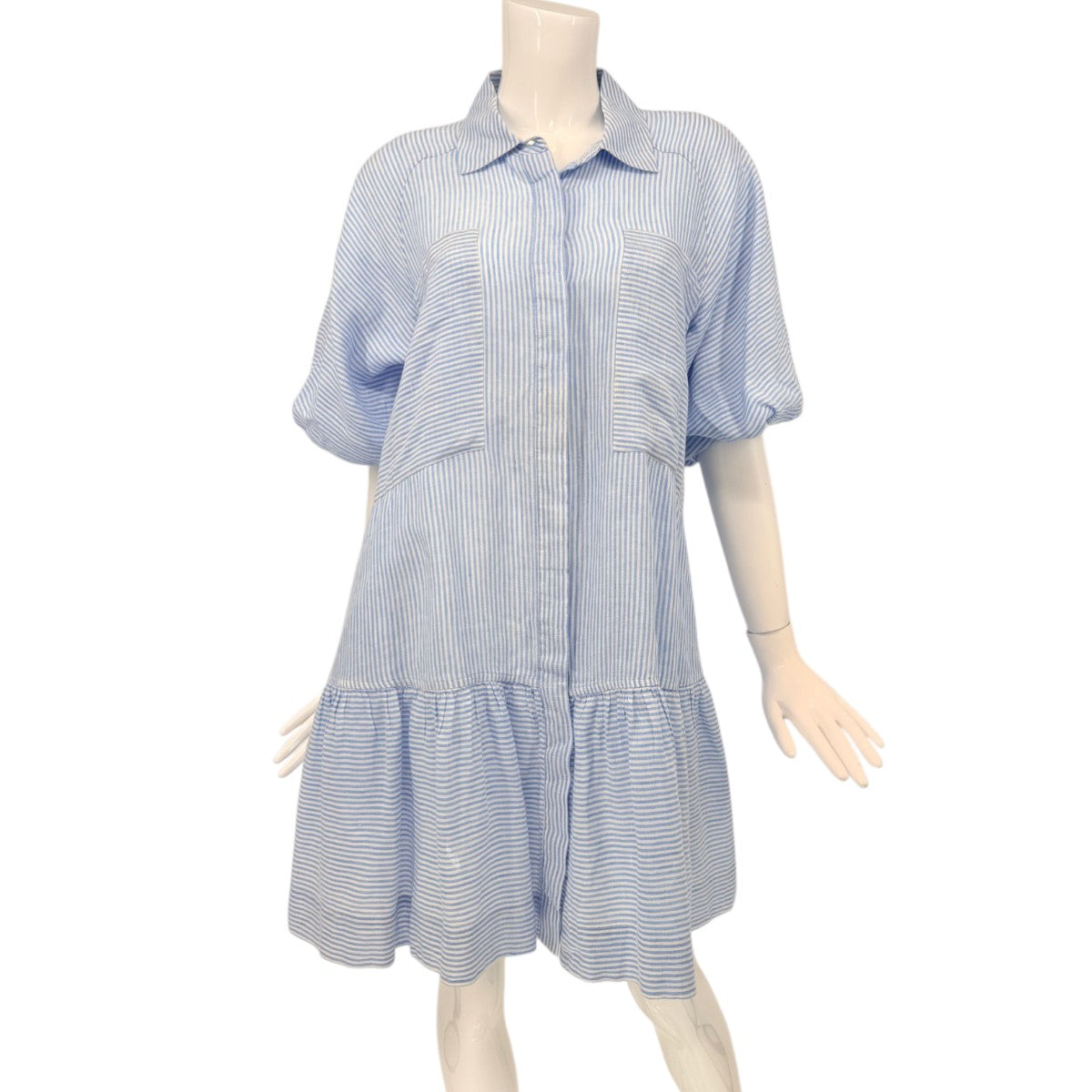 Jonathan Simkhai Linen Crissy Striped Mini Shirt Dress