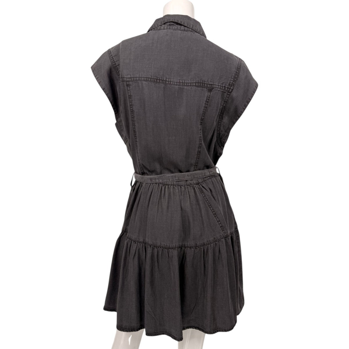 Elan Denim Chambray Collared Mini Shirt Dress