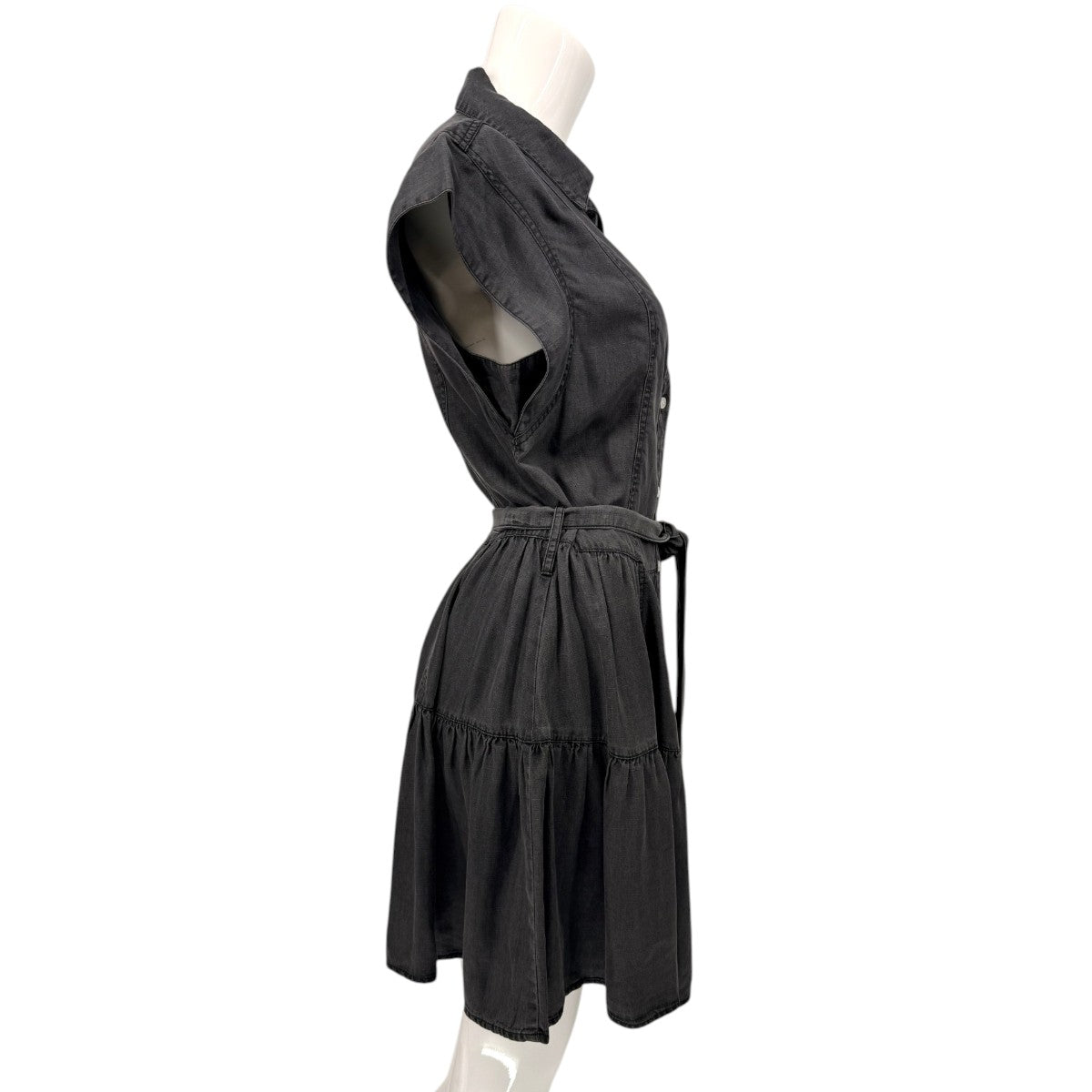Elan Denim Chambray Collared Mini Shirt Dress