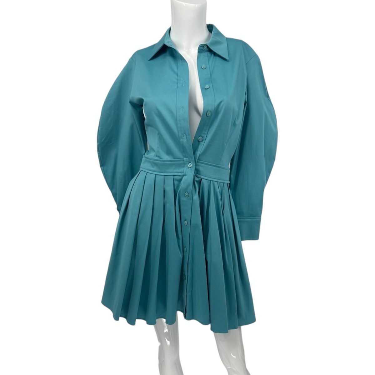Alexis Cotton Blend Mirielle Button Up Pleated Mini Dress