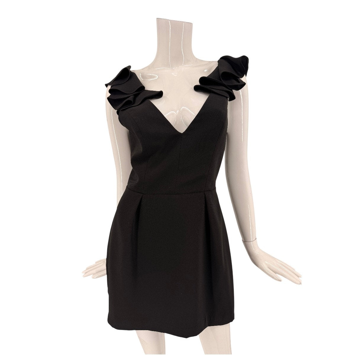 Amanda Uprichard Gimlet Ruffle V-Neck Mini Dress
