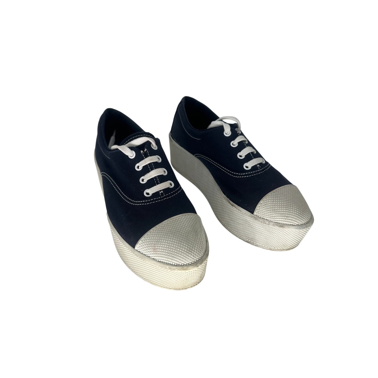 Prada Gabardine Calzature Donna Lace Up Platform Sneakers