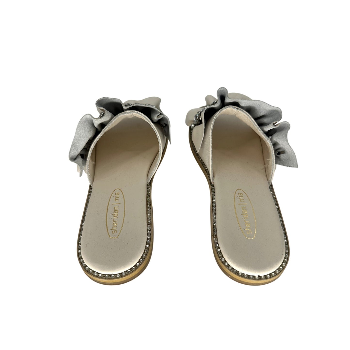 Sheridan Mia Tiana Ruched Jeweled Slide Sandals
