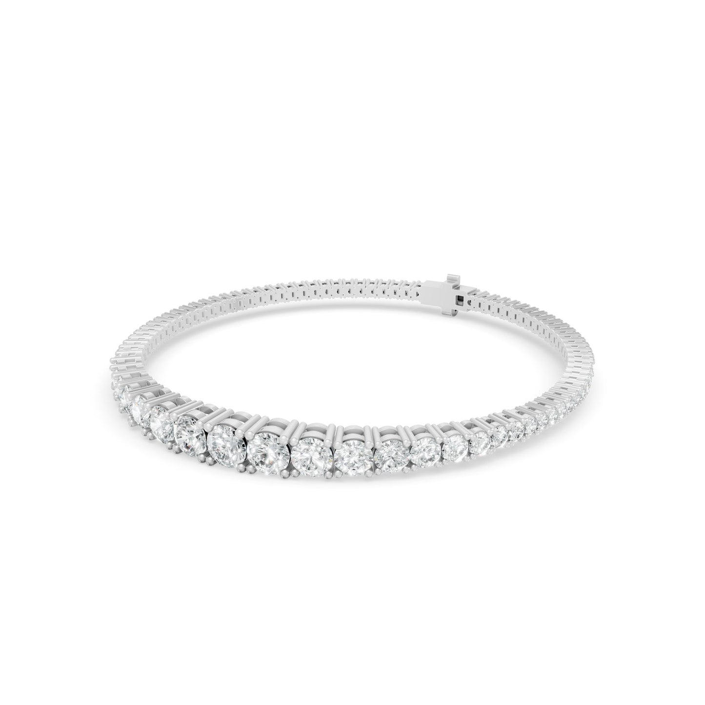 3.71 ctw Diamond Graduation 14K White Gold Tennis Bracelet