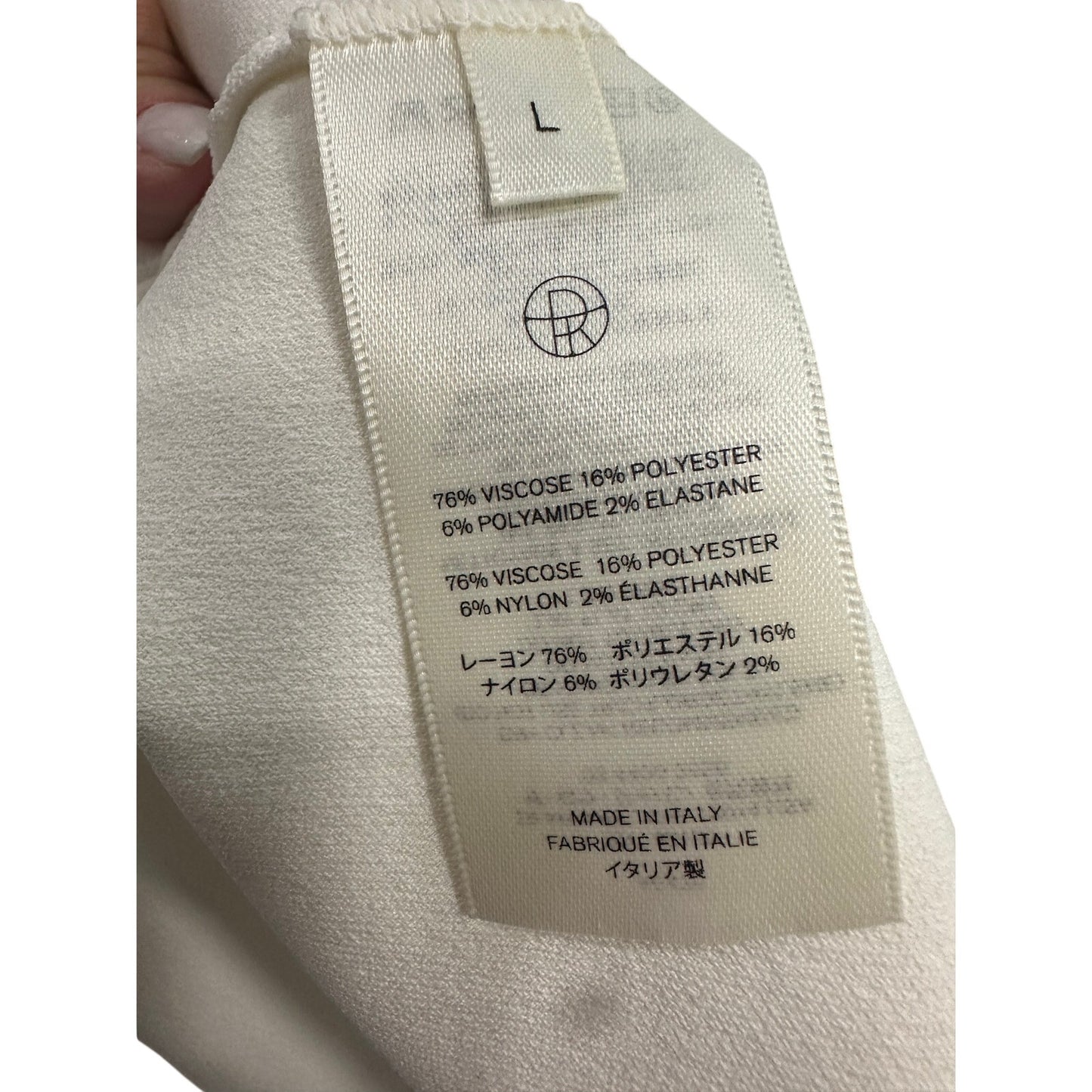 The Row Ivory Scoop Back Long Sleeve Knit Midi Dress Women's Size Large
