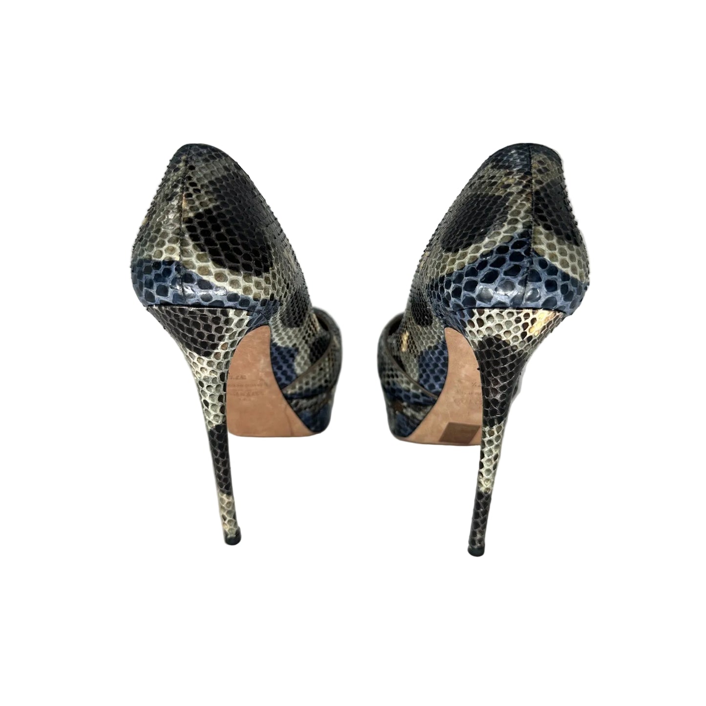 Valentino Garavani Leather Python Print Rockstud Platform Pumps