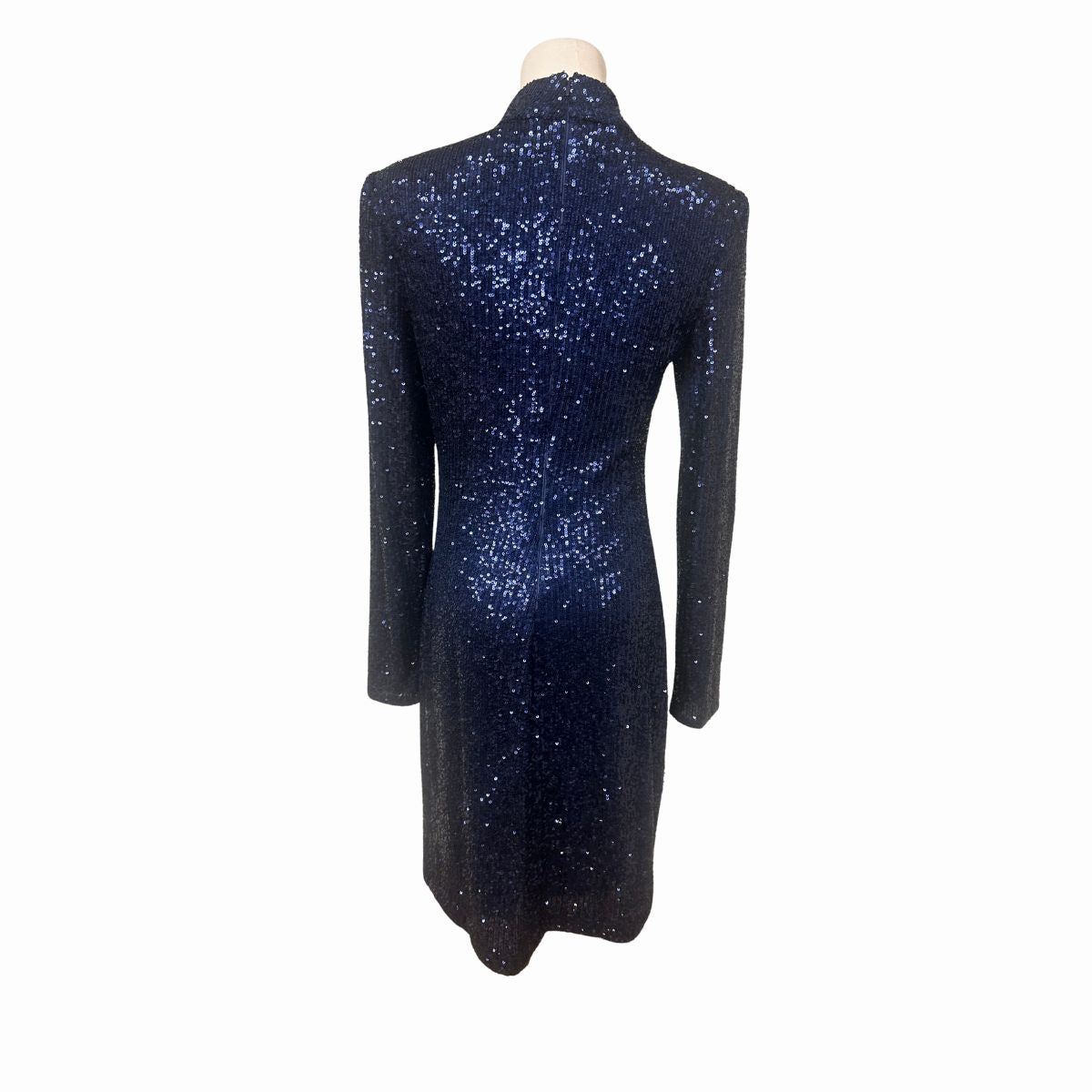 Vince Camuto Sequin Mock Neck Keyhole Sheath Mini Dress