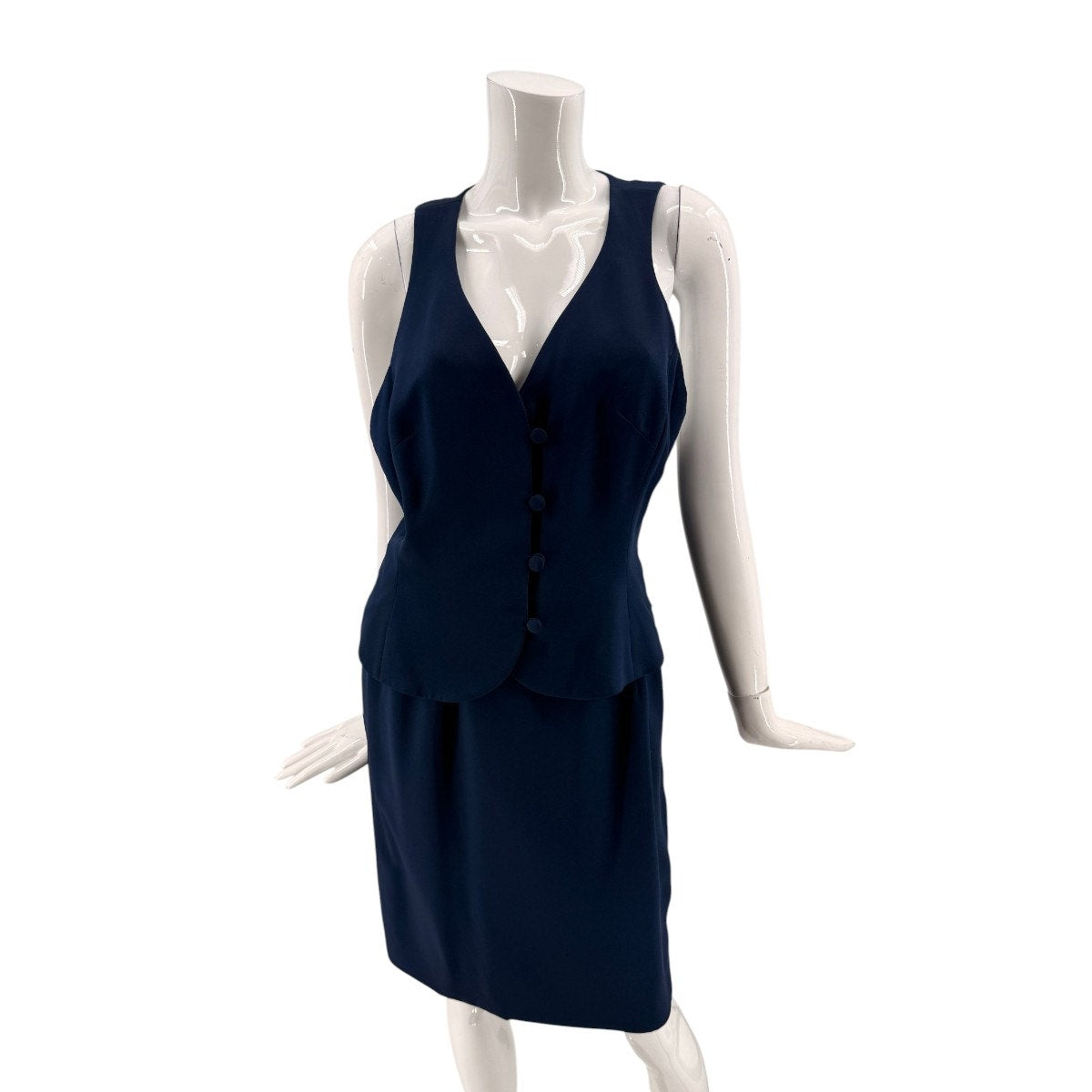 Carolina Herrera Silk Sleeveless Vest Pencil Skirt Set