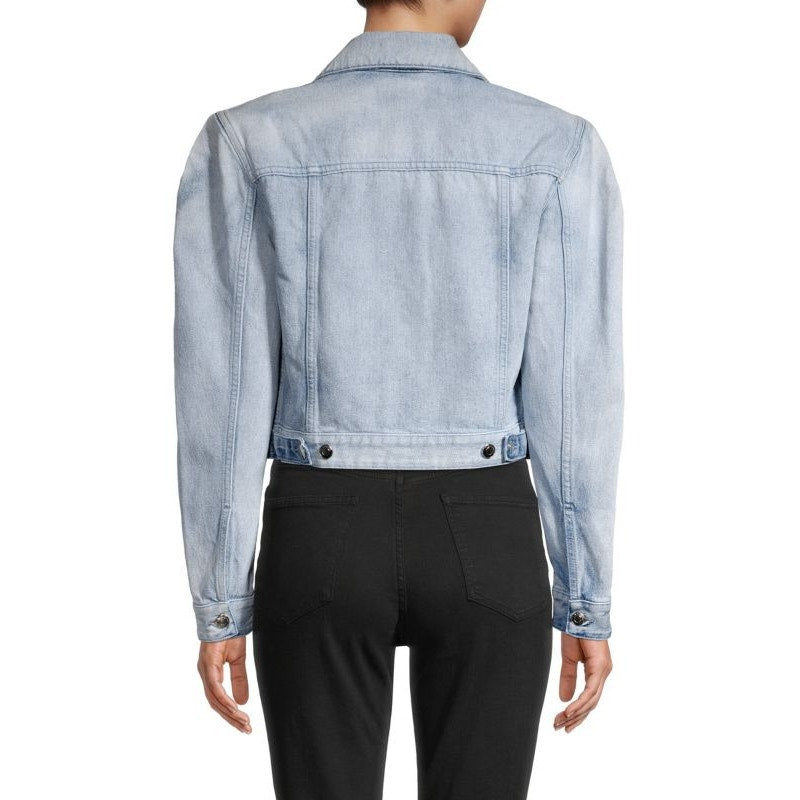 Iro Paris Wash Cotton Denim Orkney Puff-Sleeve Button-Front Jacket