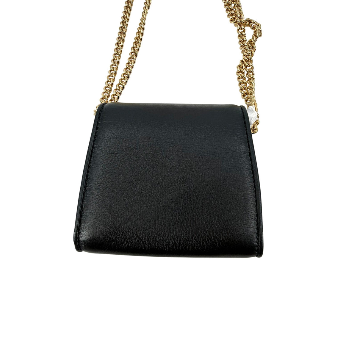 Gucci Blondie Black Leather Chain Wallet Crossbody Gold G New Box Dust Bag