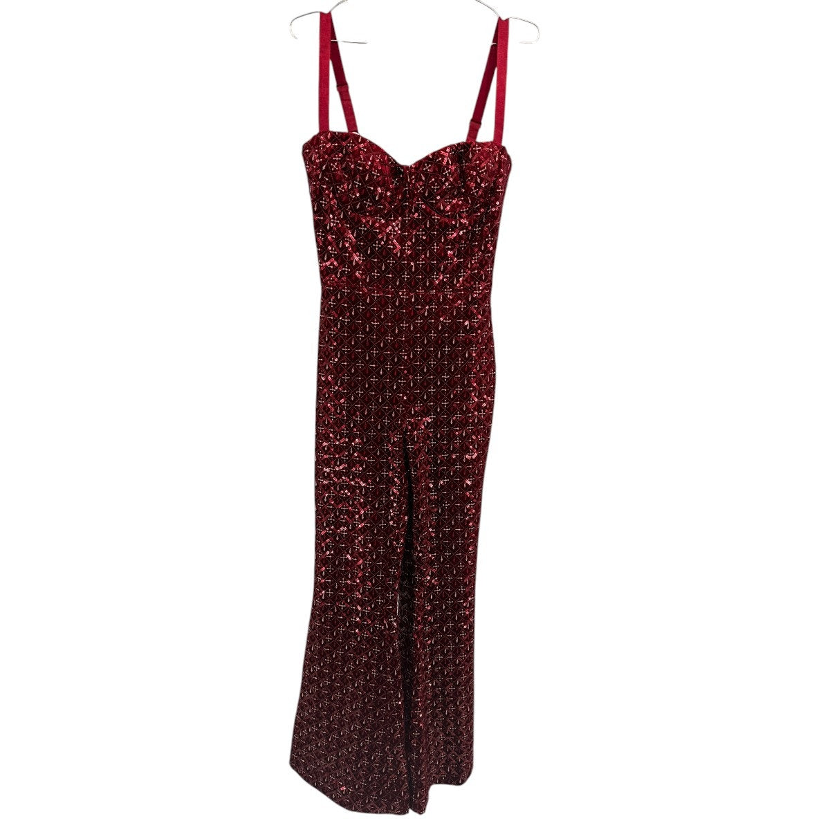 Nadine Merabi Velvet Sequined Embroidered Hailey Jumpsuit