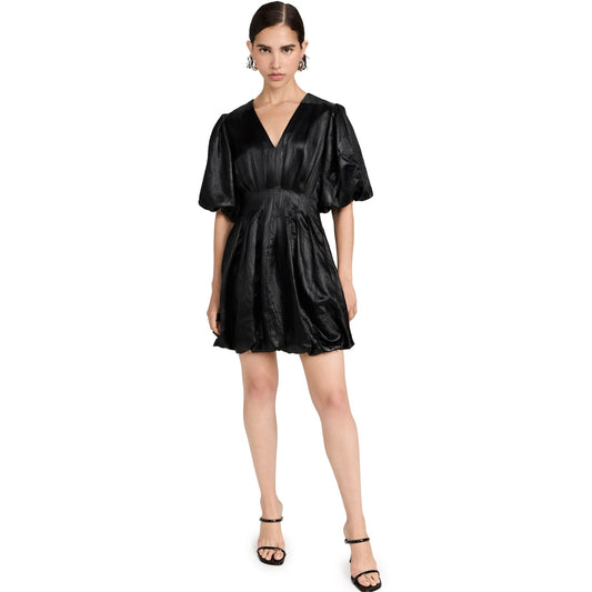 Simkhai Satin Luisa Puff Sleeve Bubble Mini Dress