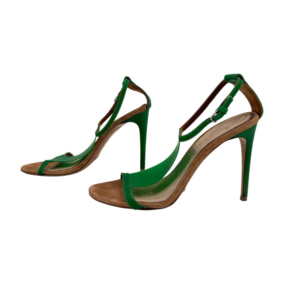 Burberry Leather Vinyl Prorsum Taylor T-Strap Sandals