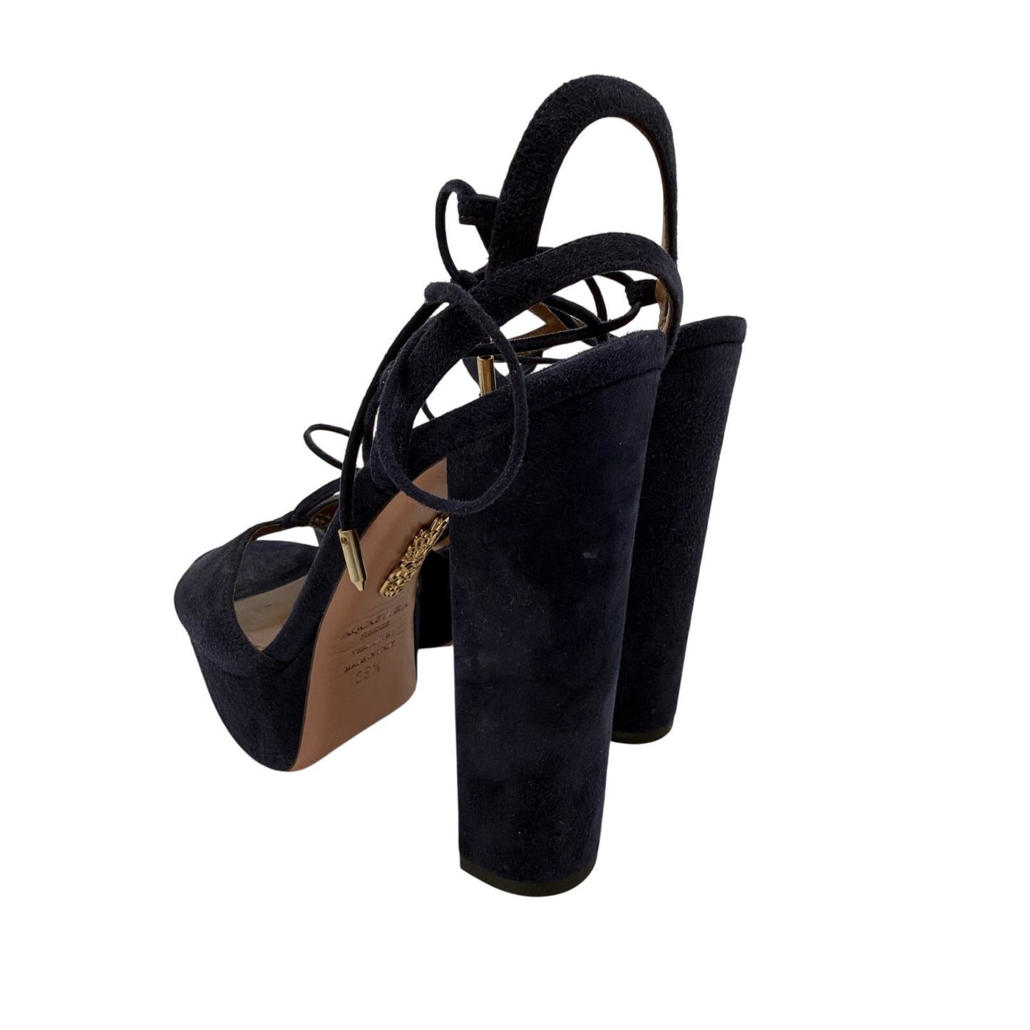 Aquazzura Suede Austin Lace Up Strappy Platform Sandals