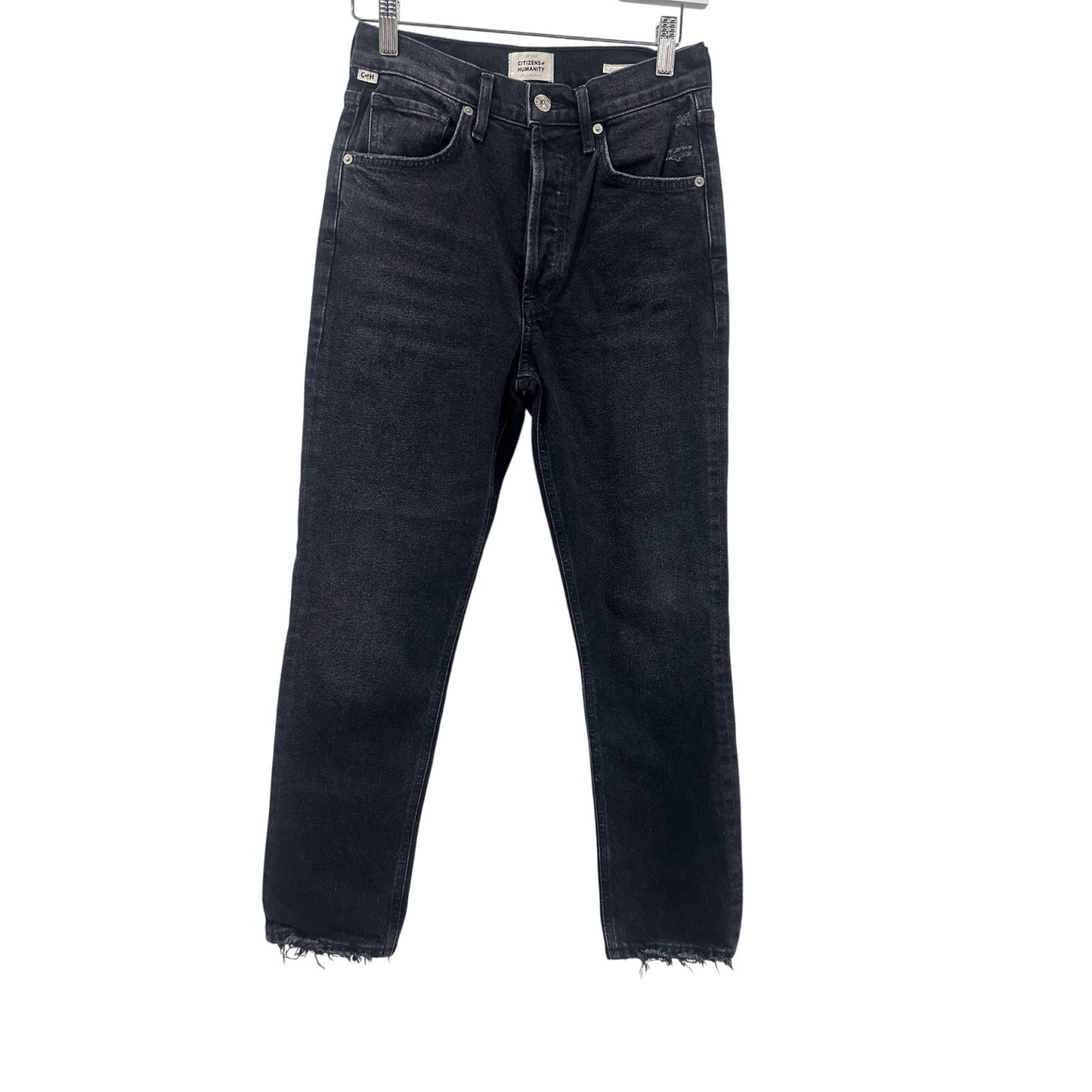 Citizens of Humanity Black Cotton Denim High Rise Jolene Jeans Women's