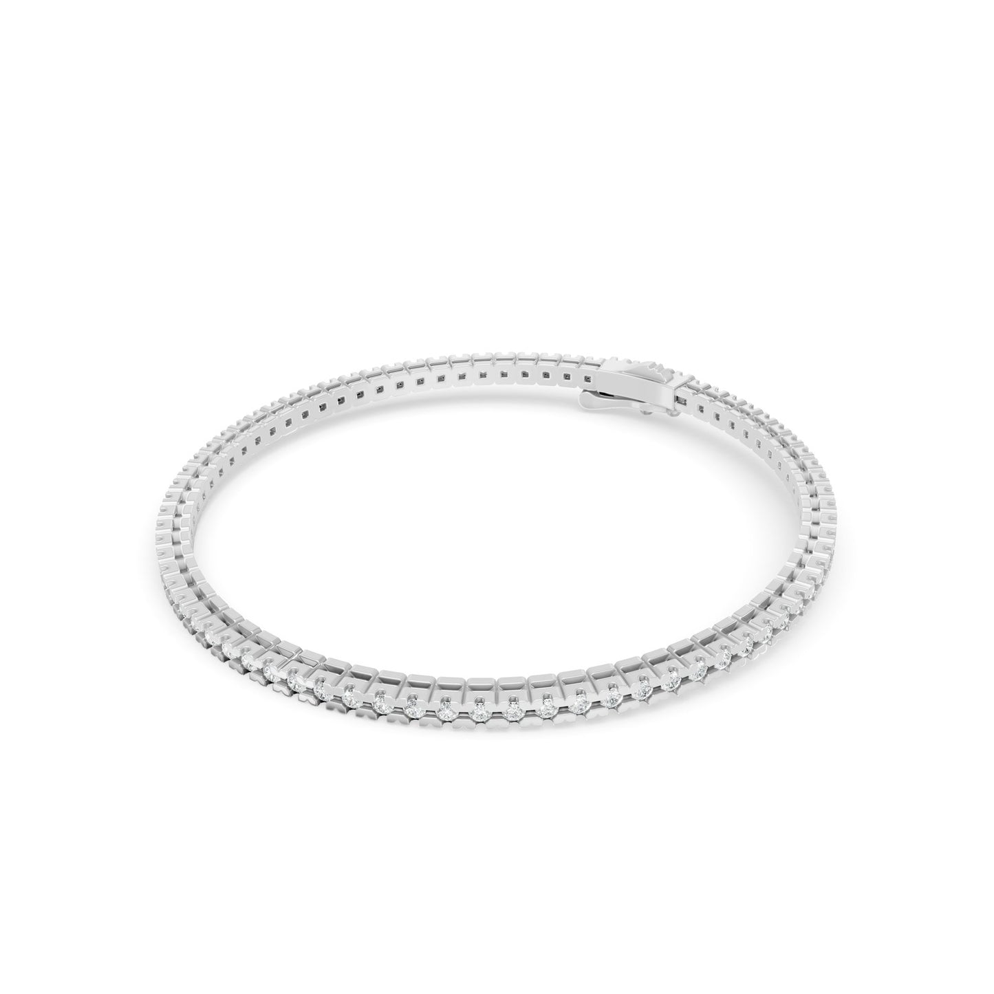 2.0 ctw Diamond 4P Classic 14K White Gold Tennis Bracket