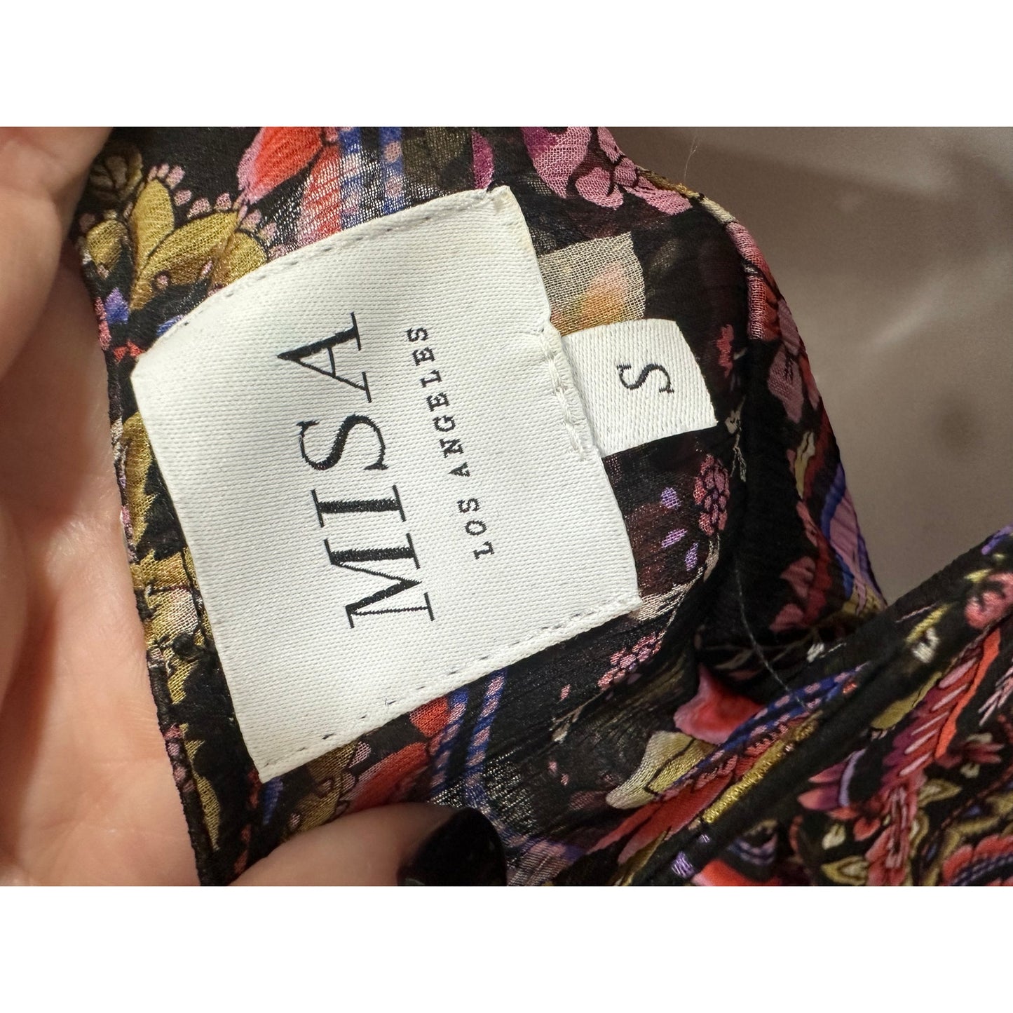 Misa Los Angeles Cotton Paisley Print Ruffle Melany Wrap Midi Dress