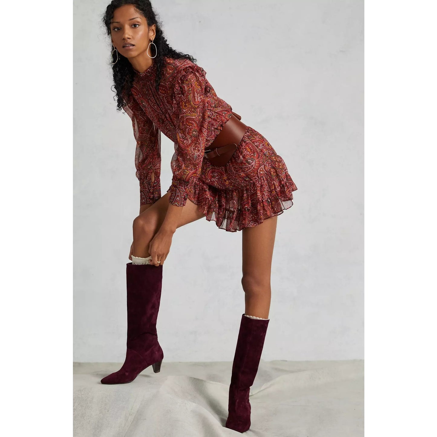 Misa Los Angeles Gianna Paisley Print Smocked Mini Dress Women's