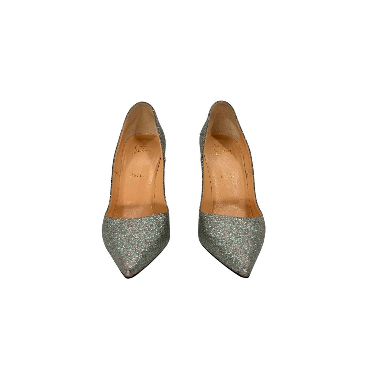 Christian Louboutin Glitter So Kate Pump Heels Silver Red Size EU 41 / US 11