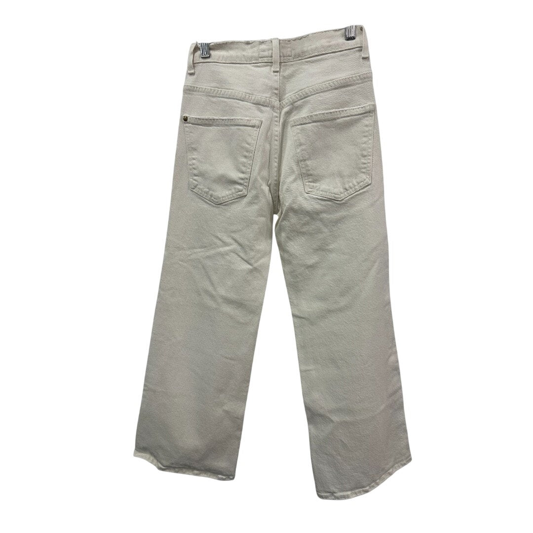 The Great Cotton The Rider High-Raise Waist Denim Jeans White Stone Size 24