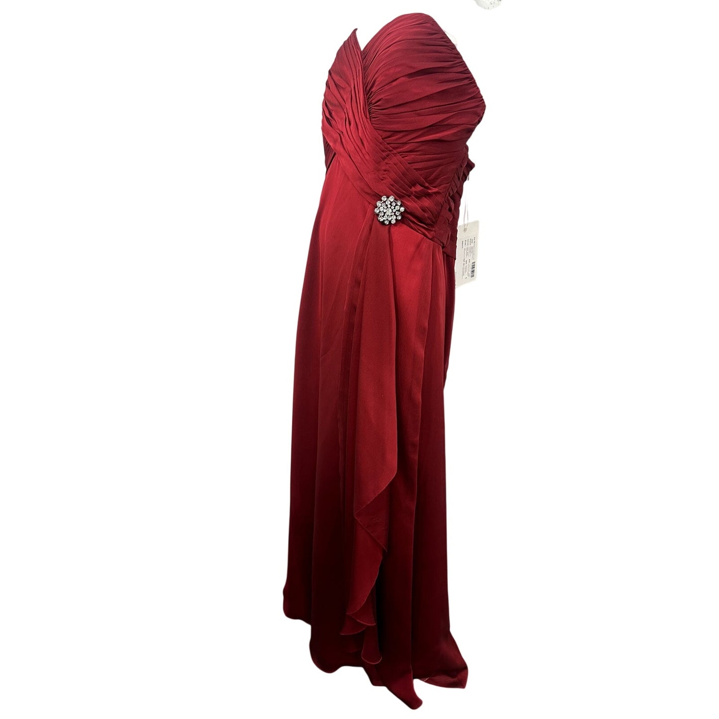 Belsoie Strapless Ruched Chiffon Formal Maxi Gown New