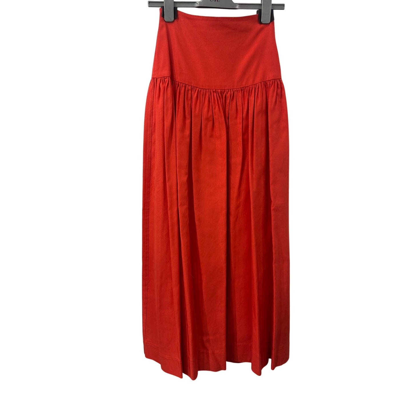 Alexis Red High Waist Gathered Casual A-Line Maxi Skirt Women's Size Small