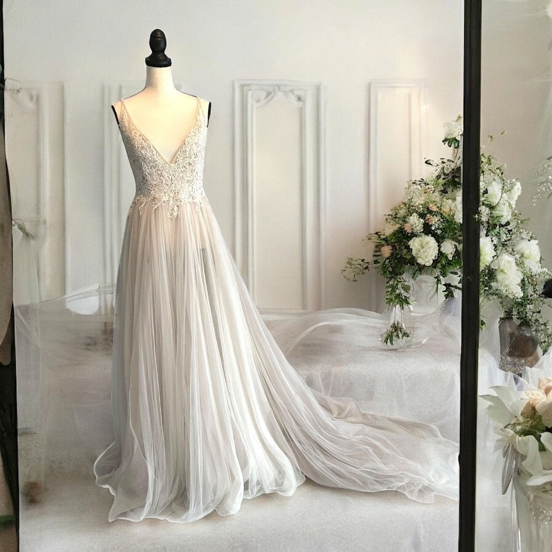 Donata by Rosa Clará Lace Tulle A-Line Wedding Dress