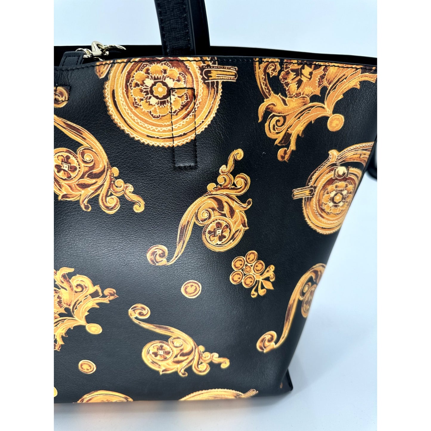 Versace Jeans Couture Faux Leather Graphic Print Reversible Tote Bag