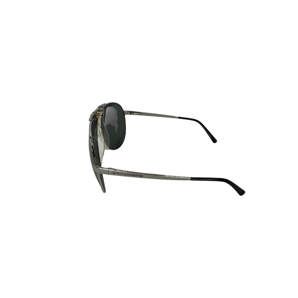 Dolce & Gabbana Vintage Y2K DG2029 Aviator Sunglasses Silver Black 63-14-130