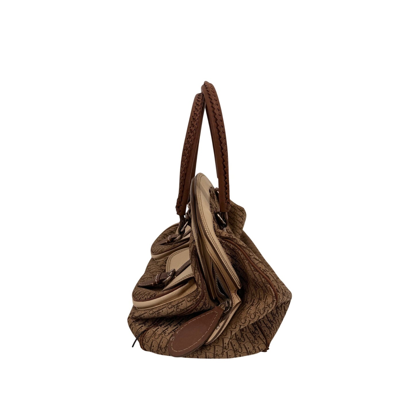 Dior Canvas Monogram Diorissimo My Dior Pockets Satchel Beige