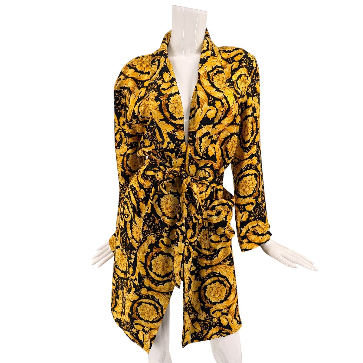 Versace Silk Baroque Print Robe & Shorts Set
