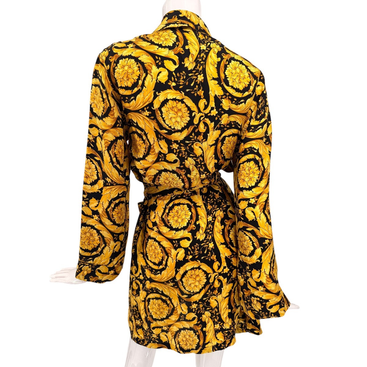 Versace Silk Baroque Print Robe & Shorts Set