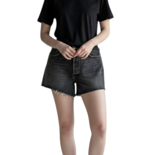 Agolde Cotton Denim Parker Vintage High-Rise Cut Off Shorts