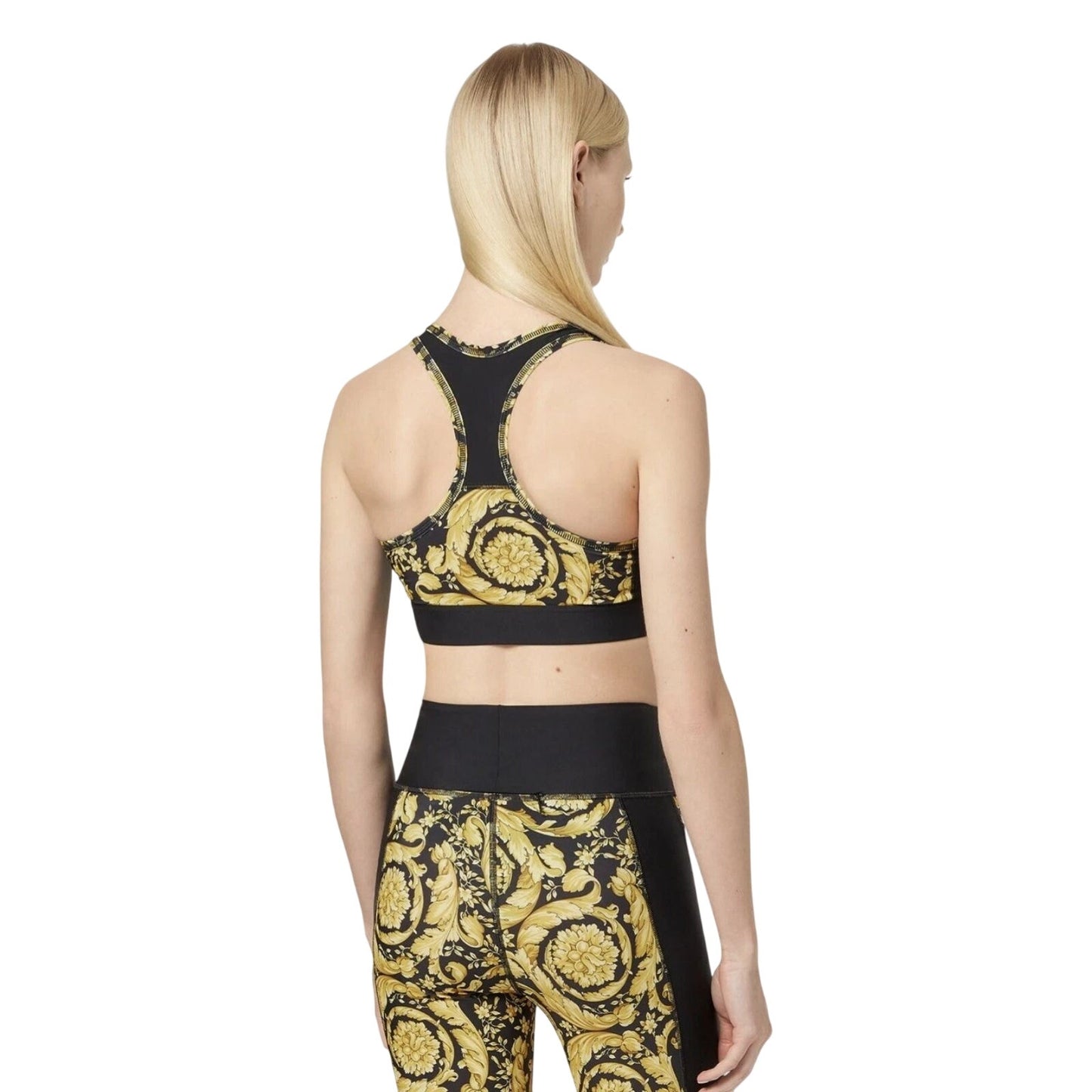 Versace Barocco Print Racerback Pullover Sports Bra