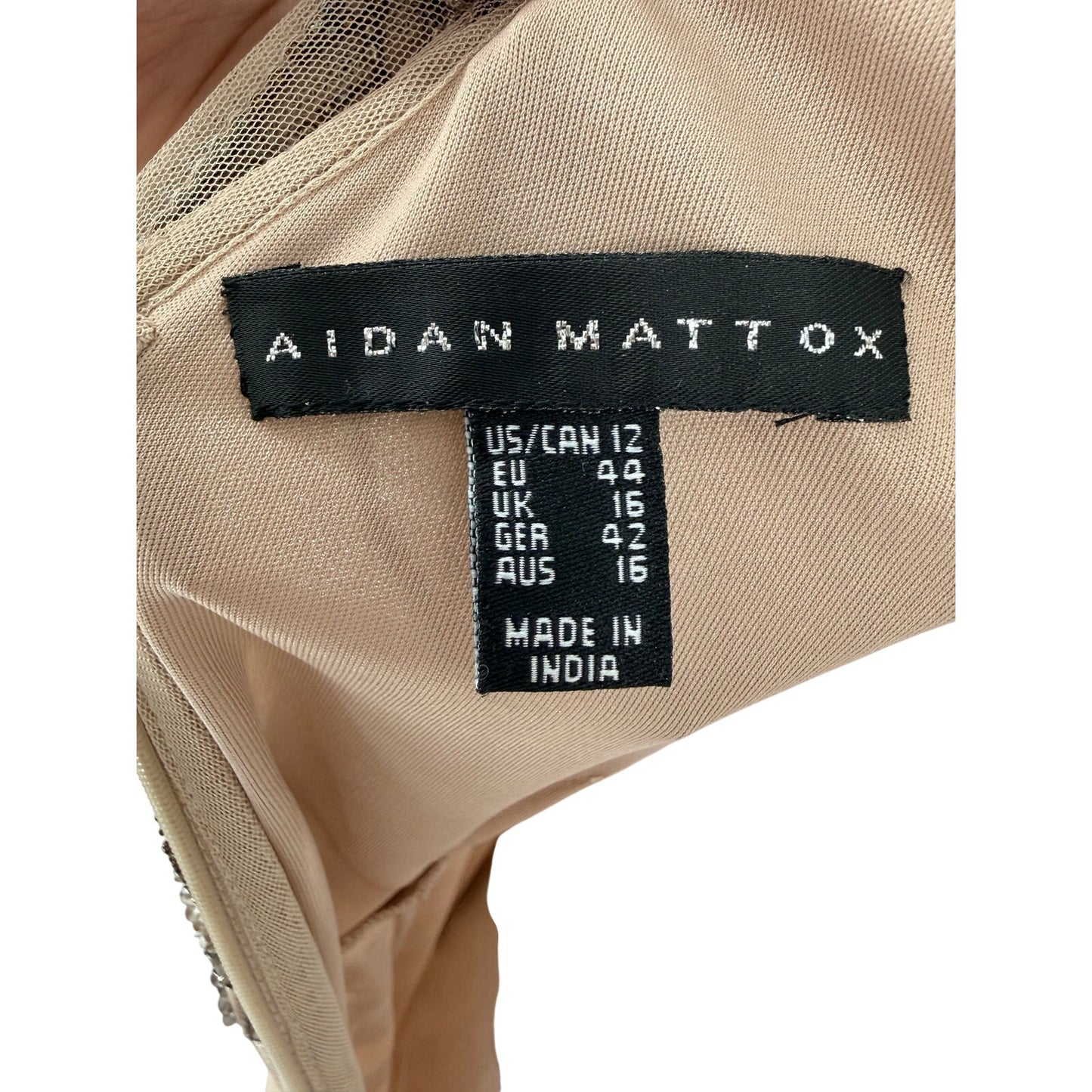 Aidan Mattox Beaded V-Neck Cocktail Mini Dress