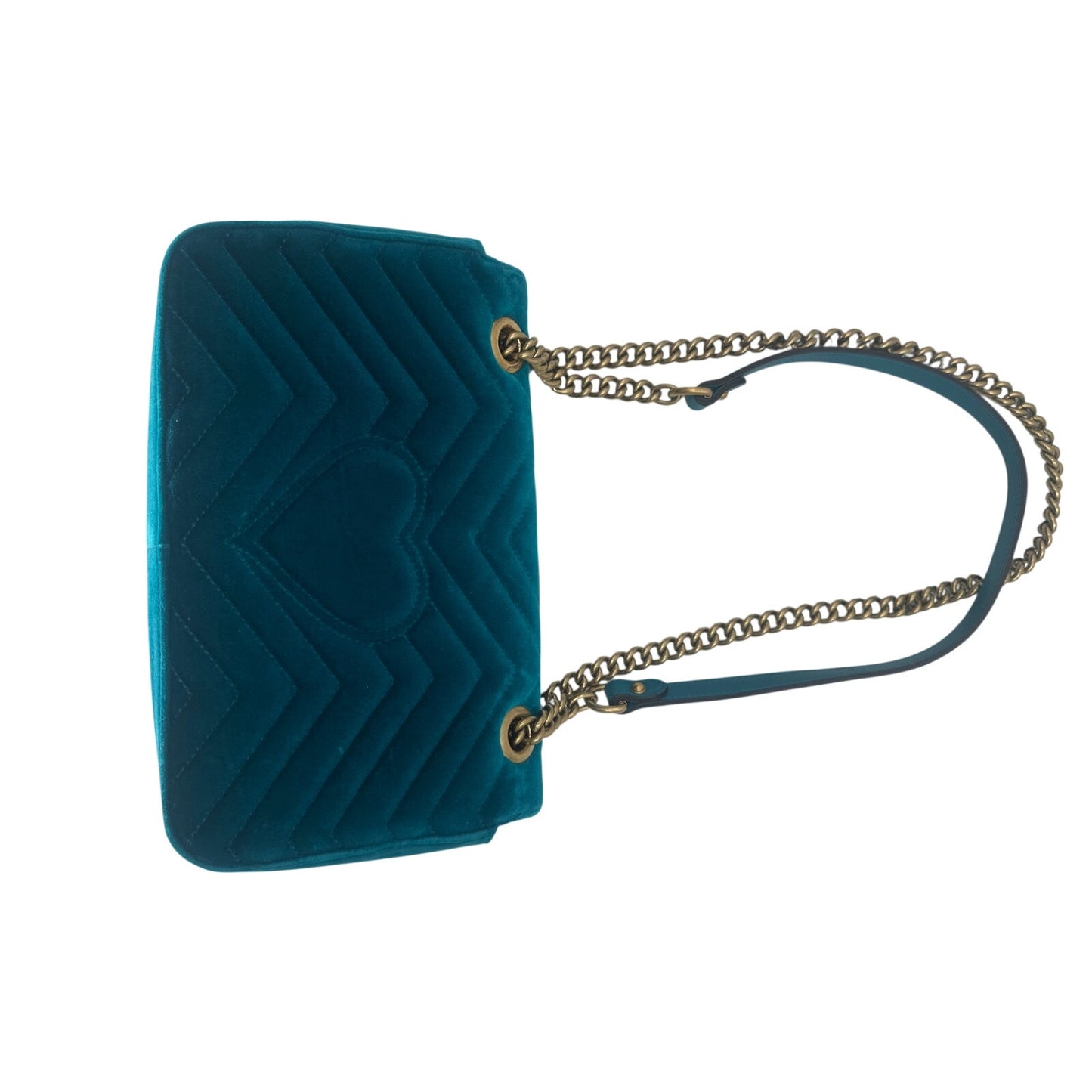 Gucci Velvet Quilted GG Marmont Chain Crossbody Bag