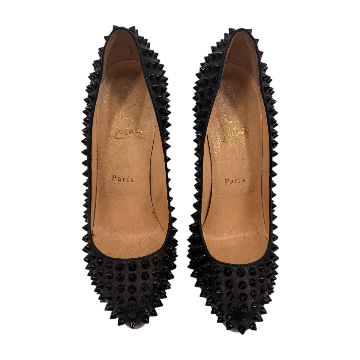 Christian Louboutin Leather Alti Spikes Slip On Platform Pumps