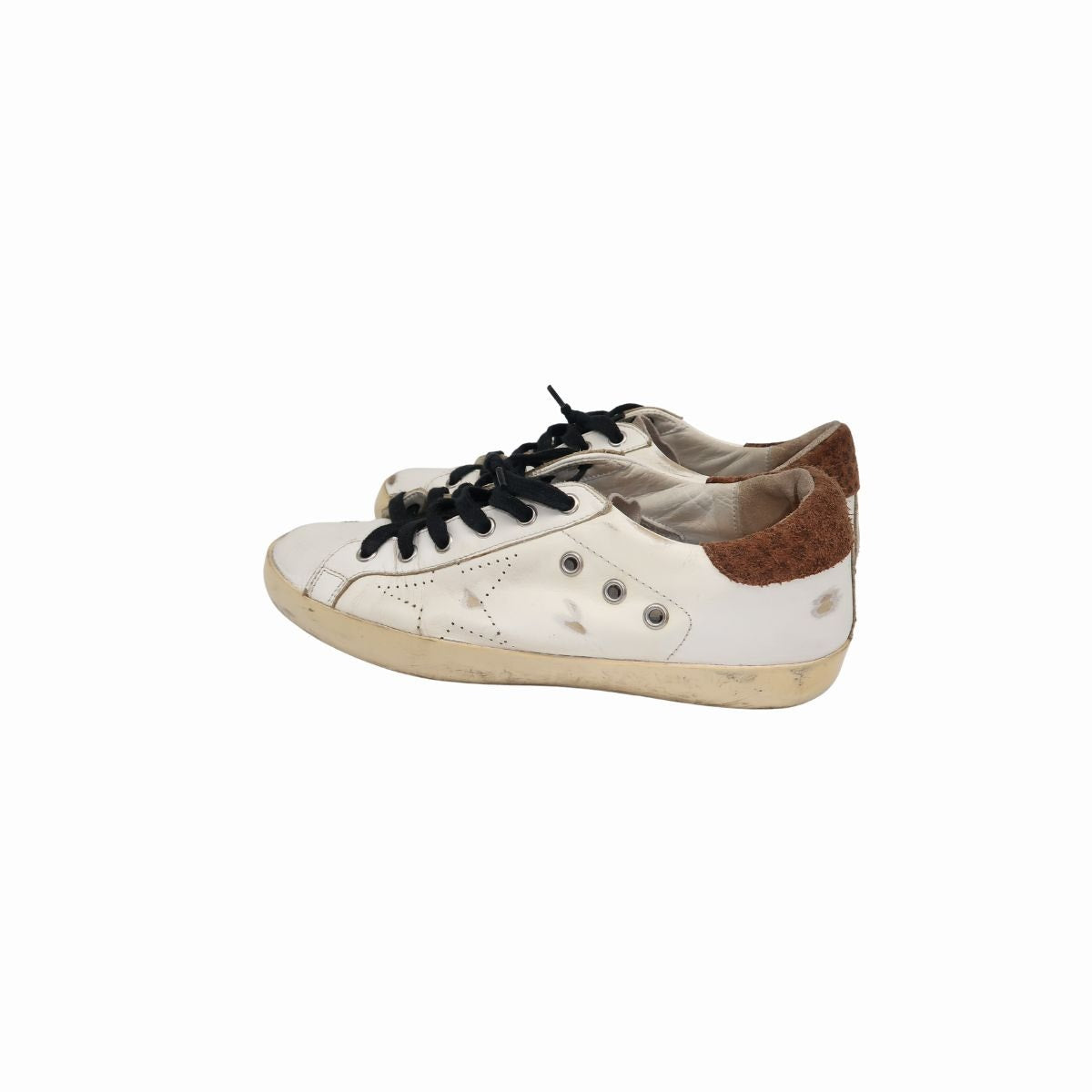 Golden Goose Leather Suede Trim Superstar Low Top Lace Up Sneaker