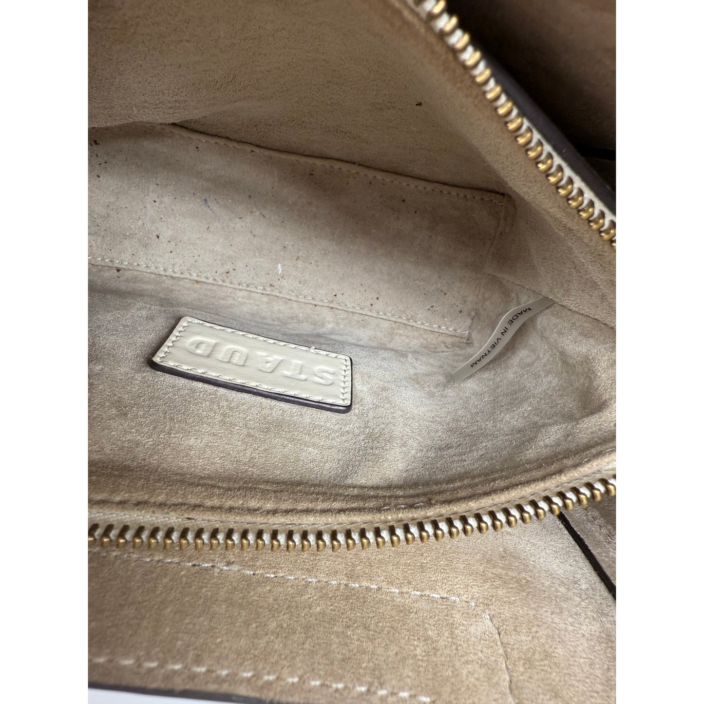 Staud Leather Mini Shirley Crossbody Bag Off-White