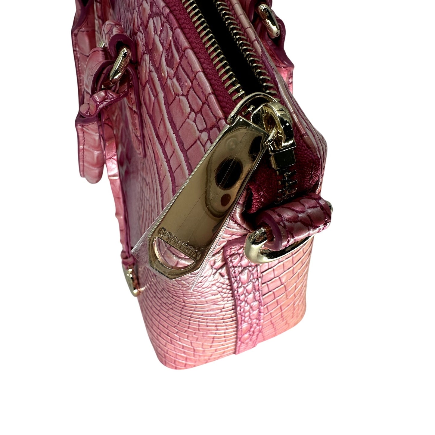 Brahmin Croc Embossed Leather Ombre Duxbury Satchel Bag