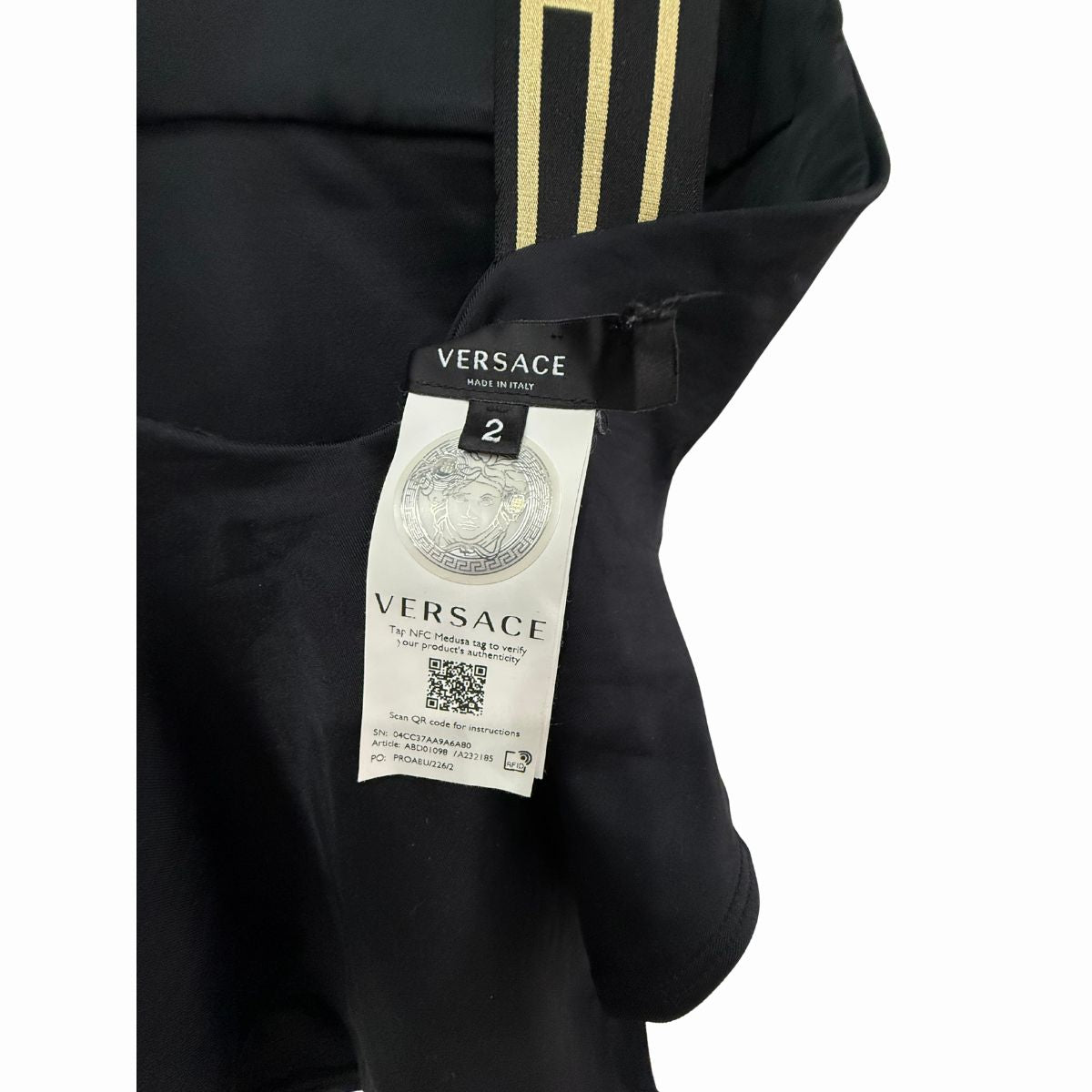 Versace Greca Border Wide Strap Square Neck One-Piece Swimsuit Black Size 2