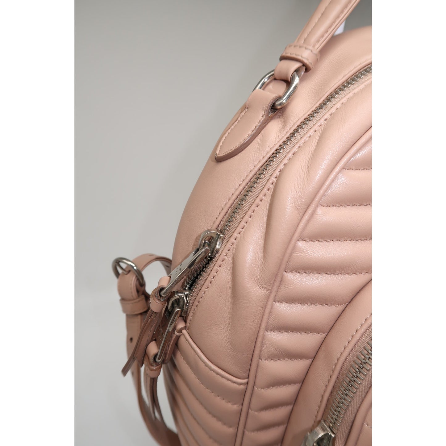 Prada Milano Diagramme Leather Logo Accent Zip-Around Backpack