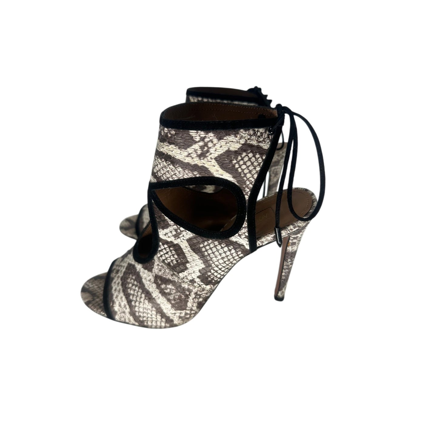 Aquazzura Leather Snake Print Sexy Thing 105 Pumps Heels