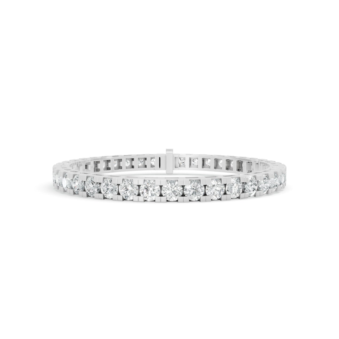 10.04 ctw Diamond Square Collet 14K White Gold Tennis Bracelet