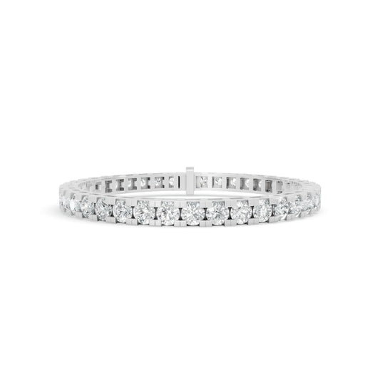 10.04 ctw Diamond Square Collet 14K White Gold Tennis Bracelet