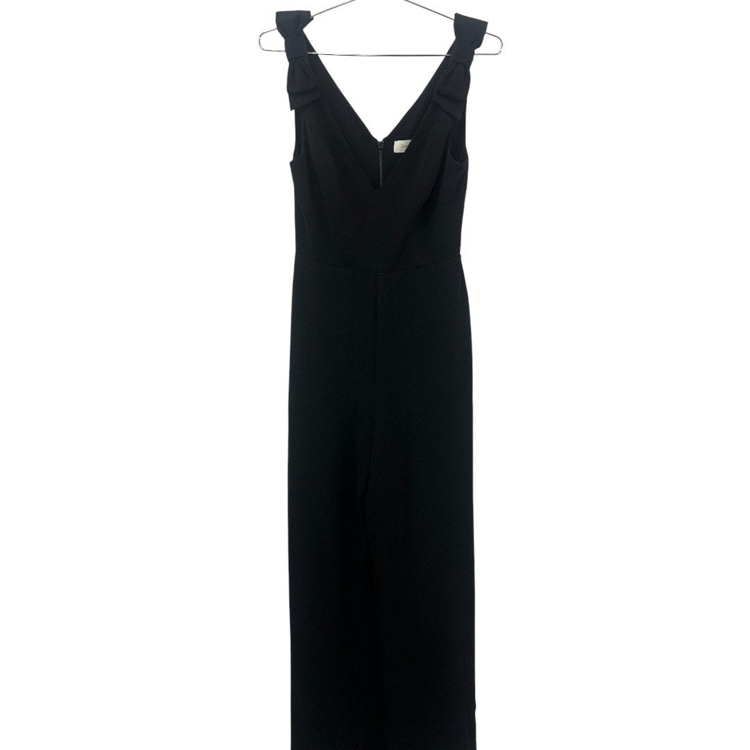 Zimmermann Black Crepe Espionage Bow Plunging V-Neck Creep Dress Women's