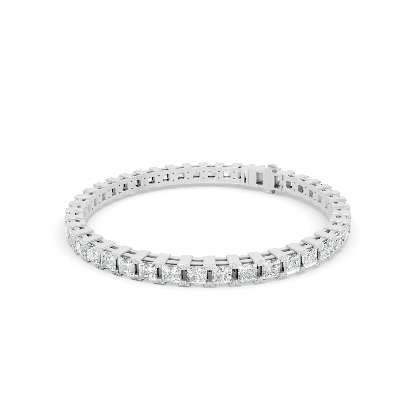 10.13 ctw Diamond Princess Braclate 14K White Gold Tennis Bracelet