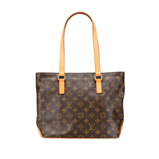 Louis Vuitton Leather Monogram Canvas Luco Tote Bag Brown